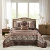 Madison Park Princeton 5-Piece Queen Bedspread Set in Red
