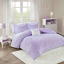 Mi Zone Rosalie 4-Piece Full/Queen Comforter Set in Purple/Silver