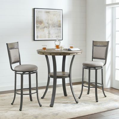 Long Bridge Pub Table In Grey Bed, Tall Round Bar Table And Chairs