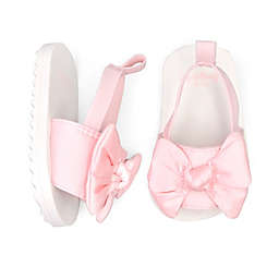 goldbug™ Size 0-3M Bow Slide Sandal in Pink Multi
