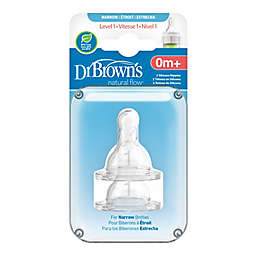 Dr. Brown's Natural Flow® Silicone Level 1 Baby Bottle Nipples (2-Pack)