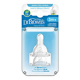 Dr. Brown's Natural Flow® Level 2 Silicone Baby Bottle Nipples (2-Pack)