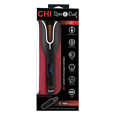 CHI&reg; Spin N Curl Compact 1.25&quot; Ceramic Rotating Curler in Matte Black. View a larger version of this product image.