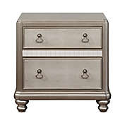 Graceful 2-Drawer Nightstand in Silver