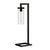 Hudson&amp;Canal&reg; Malva Table Lamp in Black with Clear Glass Shade