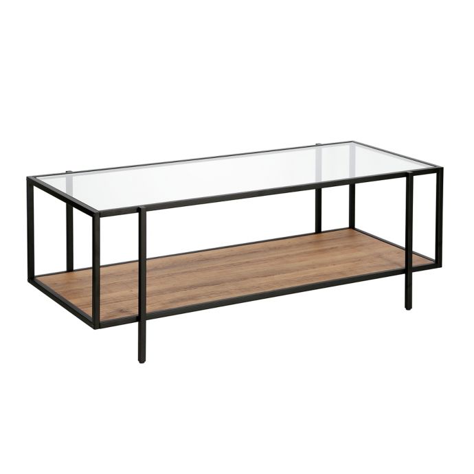 Hudson Canal Vireo Rustic Oak Coffee Table In Black Bed Bath And Beyond Canada