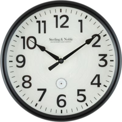 Sterling &amp; Noble&trade; LED Lighted Dial 12-Inch Outdoor Wall Clock in Matte Black