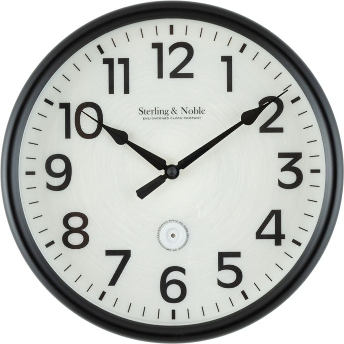 Sterling & Noble™ LED Lighted Dial 12Inch Outdoor Wall Clock in Matte