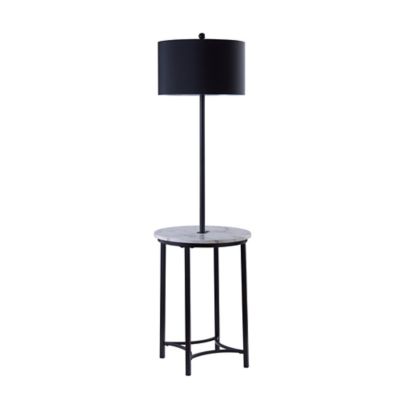 Versanora Shenna Floor Lamp In Black, Table With Lamp Attached Lowe S
