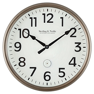 Sterling &amp; Noble&trade; LED Lighted 12-Inch Outdoor Wall Clock in Bronze. View a larger version of this product image.