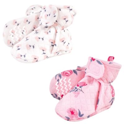 Hudson Baby Size 24M 2-Pack Floral Quilted Booties Pink