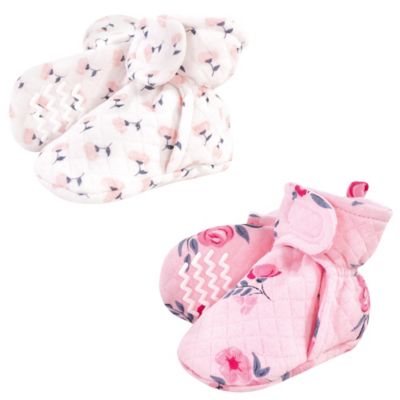 Hudson Baby&reg; 2-Pack Floral Quilted Booties