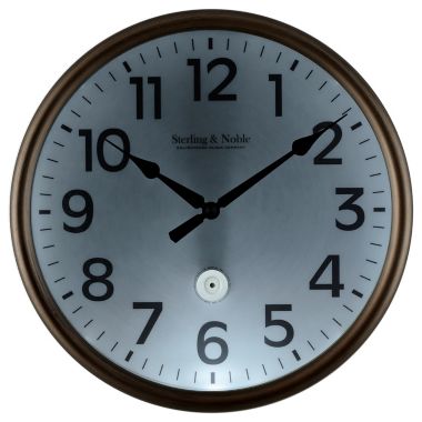 Sterling &amp; Noble&trade; LED Lighted 12-Inch Outdoor Wall Clock in Bronze. View a larger version of this product image.