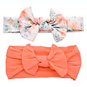 Khristie&reg; 2-Pack Floral and Coral Bow Headbands