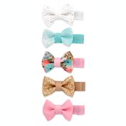 Khristie&reg; 5-Pack Assorted Mini Bow Hair Clips
