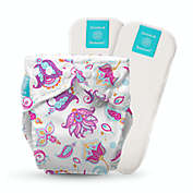Charlie Banana One Size Reusable Cloth Diaper with 2 Inserts in Cotton Bliss