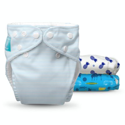 Charlie Banana One Size 3-Count Reusable Diapers with 6 Inserts in Surf Rider