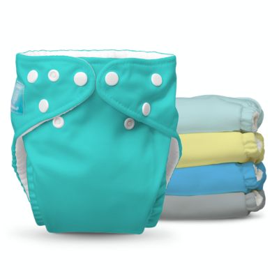 Charlie Banana One Size 5-Count Reusable Cloth Diapers and 5 Inserts in My First Diaper Pastel