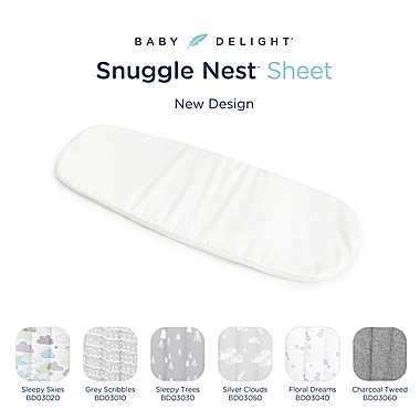 Baby Delight&reg; Snuggle Nest&trade; Fitted Bassinet Sheet in White. View a larger version of this product image.