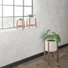 Alternate image 1 for Rita 20-Inch Round Ceramic Planter with Acacia Stand in White