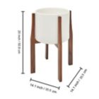 Alternate image 2 for Rita 20-Inch Round Ceramic Planter with Acacia Stand in White