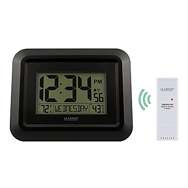 La Crosse Technology Atomic Digital Clock in Black. View a larger version of this product image.