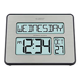 La Crosse Technology Atomic Digital Mantel Clock with Backlight in Silver