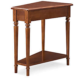 Leick Home Coastal Wedge Table with Shelf in Pecan