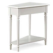 Leick Home Coastal Wedge Table with Shelf in Orchid White