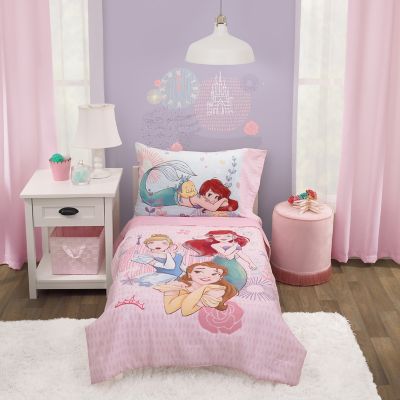 Disney&reg; Princess &quot;Always Be Bold&quot; 4-Piece Toddler Bedding Set in Pink