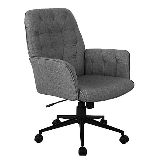Alternate image 1 for Tenchi Mobili Modern Upholstered Tufted Office Chair in Grey