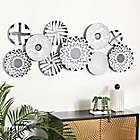 Alternate image 1 for Ridge Road Decor Large Round 50-Inch x 19-Inch Metal Wall Decor in White and Black