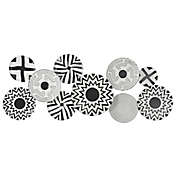 Ridge Road Decor Large Round 50-Inch x 19-Inch Metal Wall Decor in White and Black