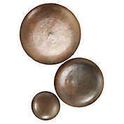 Ridge Road D&eacute;cor Hammered Metal 35.3-Inch Round Wall Decor in Bronze (Set of 3)