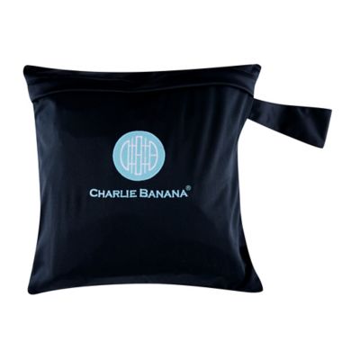 Charlie Banana&reg; Logo Wet Bag in Black. View a larger version of this product image.