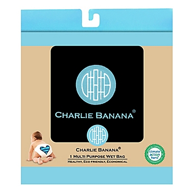 Charlie Banana&reg; Logo Wet Bag in Black. View a larger version of this product image.