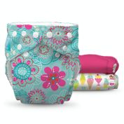 Charlie Banana One Size 3-Count Reusable Cloth Diapers with 6 Hemp Inserts in Organic Crush