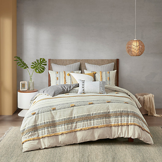 Ink Ivy Cody 3 Piece Duvet Cover Set, Grey And Yellow Duvet Covers Queen Size