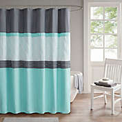 510 Design Donnell 72-Inch x 72-Inch Shower Curtain in Aqua/Grey