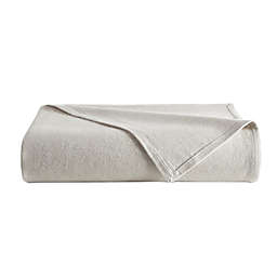 Downtown Company Herringbone Queen Blanket in Taupe/White