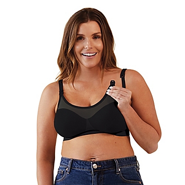 Bravado Designs Small Body Silk Seamless Sheer Nursing Bra in Black. View a larger version of this product image.