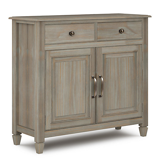 Simpli Home Connaught Solid Wood, Entryway Storage Cabinet With Doors