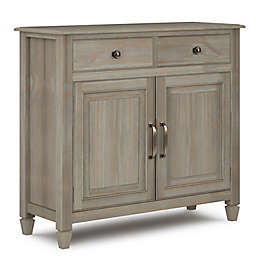 Simpli Home Connaught Solid Wood Entryway Storage Cabinet in Distressed Grey