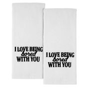 Avanti "Love Being Bored with You" Hand Towels in White (Set of 2)
