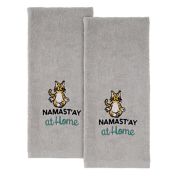 Avanti Namast'ay Hand Towels in Grey (Set of 2)