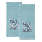 Alternate image 0 for Avanti &quot;Peace Love Sanitize&quot; 2-Piece Hand Towel Set in Blue