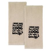 Avanti I Work Hard Hand Towels in Ivory (Set of 2)