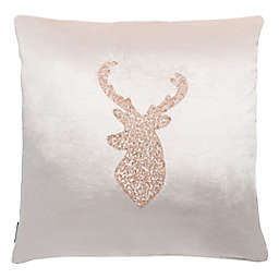 Safavieh Reindeer Square Throw Pillow in Blush