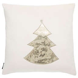 Safavieh Christmas Tree Square Decorative Throw Pillow in Beige