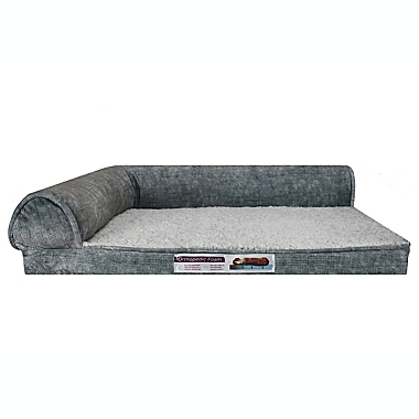 36-Inch Rectangular Orthopedic Bolster Pet Sofa Bed in Dark Grey. View a larger version of this product image.